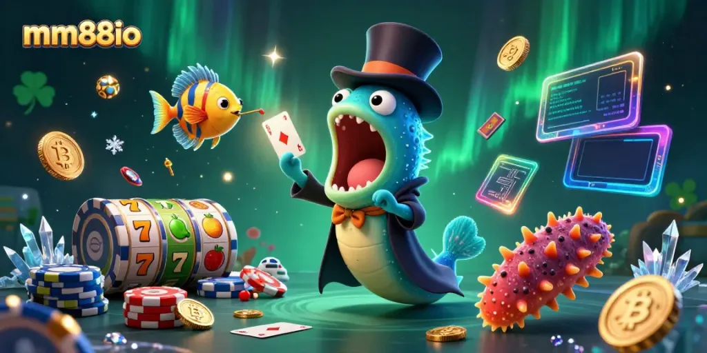 Engage with entertainment at mm88io featuring a dynamic magical casino scene.