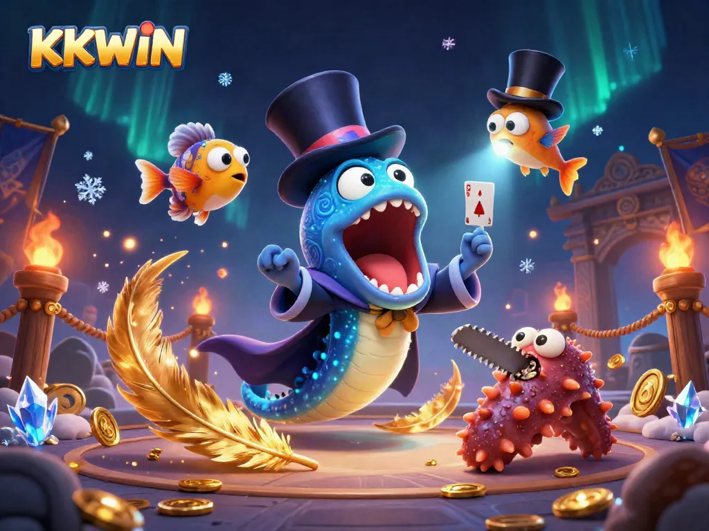 Engage with KKWIN's magical card tricks in an ultra-detailed casino-themed 3D scene.