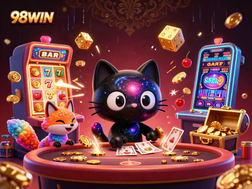 Engage in high-stakes gaming excitement at 98WIN's cosmic casino, filled with slot jackpots and winning moments.