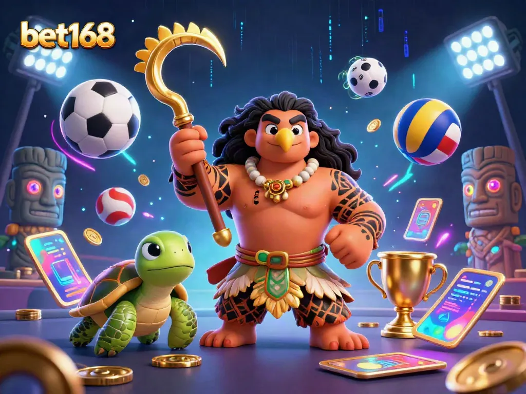 Experience thrilling gameplay at bet168 with dynamic sports elements and vibrant casino graphics.