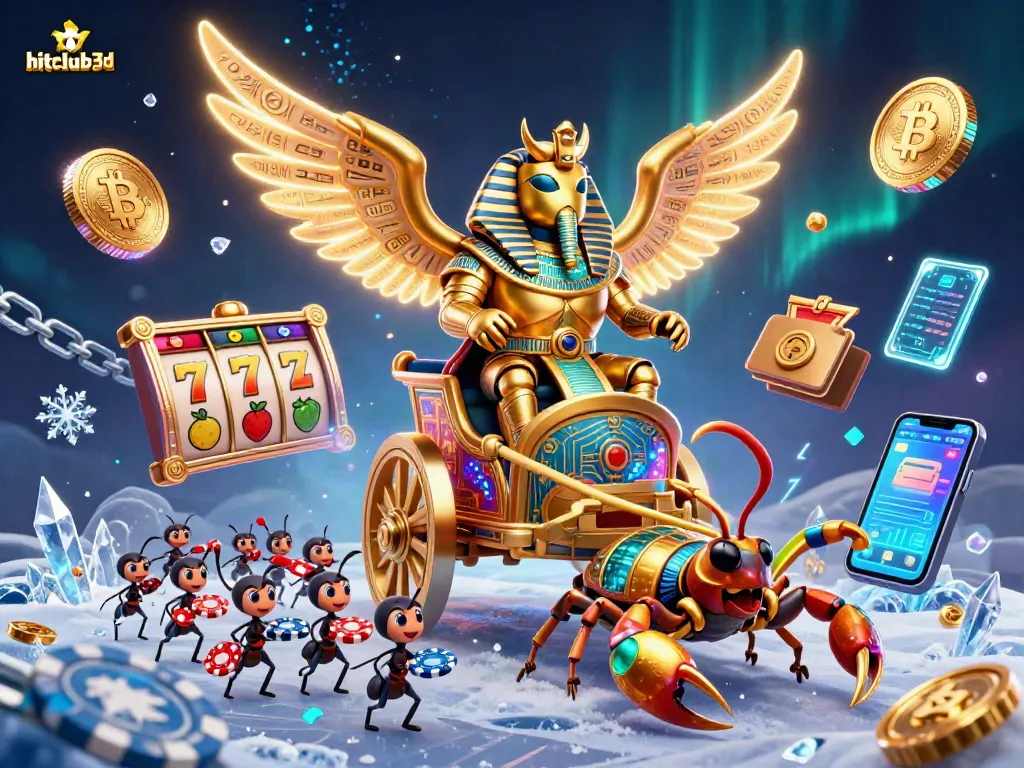 Engage in exciting gameplay at hitclub3d with a vibrant scene of rewards and thrilling slots.