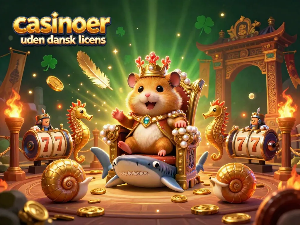 Engage with thrilling casinoer uden dansk licens through games depicted in an energetic 3D scene.